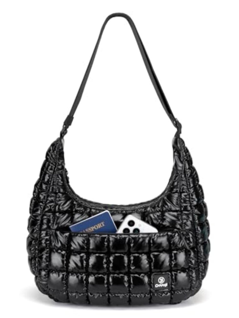 Quilted Hobo Crossbody Shoulder Bag Puffy Nylon Fluffy Handbag